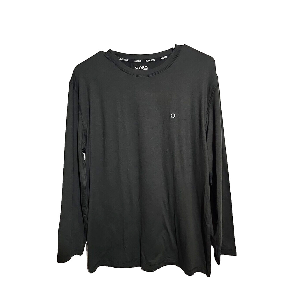 Skora Run Real‎ Black Crew Neck Jersey Long Sleeve Activewear Top Men's Size XL